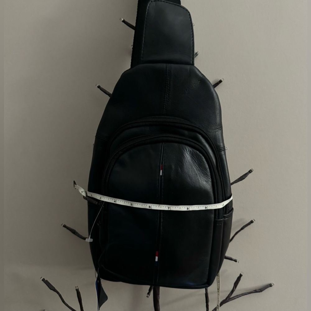 Black Leather Sling Bag - Picture 7 of 8
